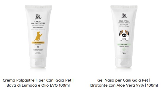 crema polpastrelli cane anziano gel naso Gaia Pet cura quotidiana