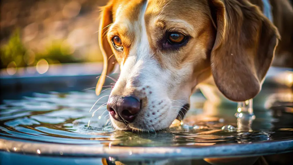 cane che beve acqua fresca per mantenere una corretta idratazione